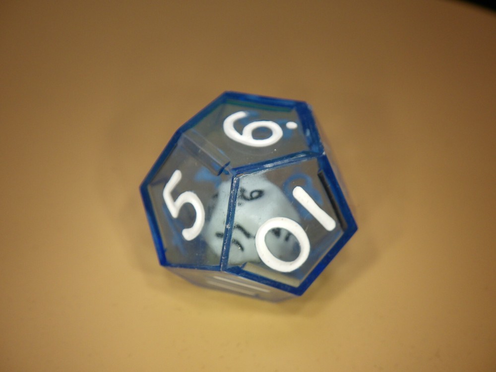 Double D12 - Small 12 in Large Twelve Die - BLUE RPG Tabletop Gaming Roleplay-image