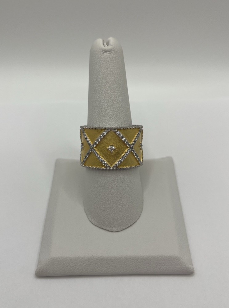 Freida Rothman All-Time Favorite Cigar Band Ring 14K Over Sterling Silver Size 9