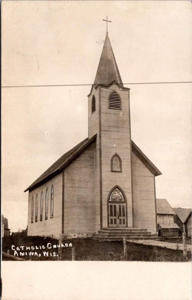 Aniwa Wisconsin Historic Catholic Church Religion Parish  c.1904-1918      23381