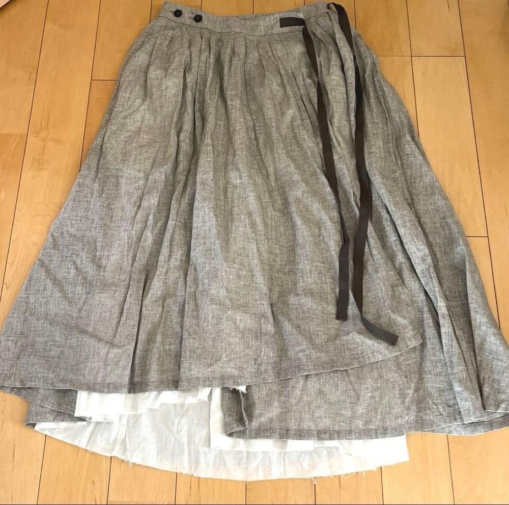 Pas de calais Skirt Cotton Linen Blend Stylish Design Lightly Worn