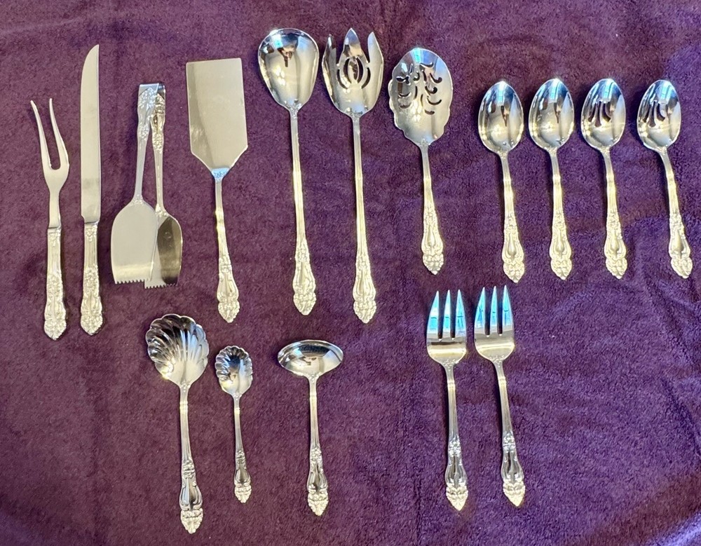 16 Reed & Barton HAVERSHAM Glossy 18/10 Stainless Flatware HOSTESS SERVING PCS