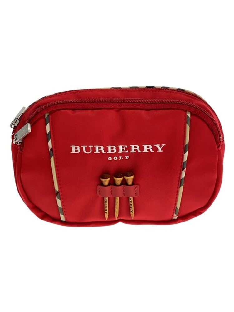 BURBERRY GOLF ◆Waist Bag/Nylon/RED/Flat