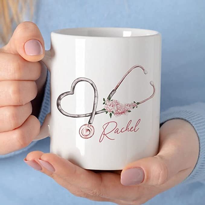 Personalized Nurse Mug Doctor Presents Nhs Key Worker Hospital Nurse Gift Floral