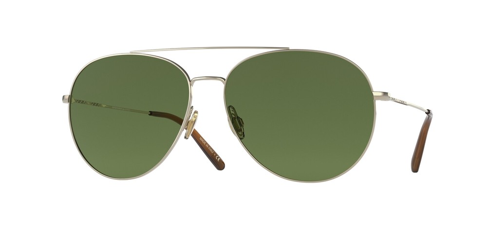 OLIVER PEOPLES OV1286S 50354E Airdale Gold Vib Green Lenses 61 Men's Sunglasses