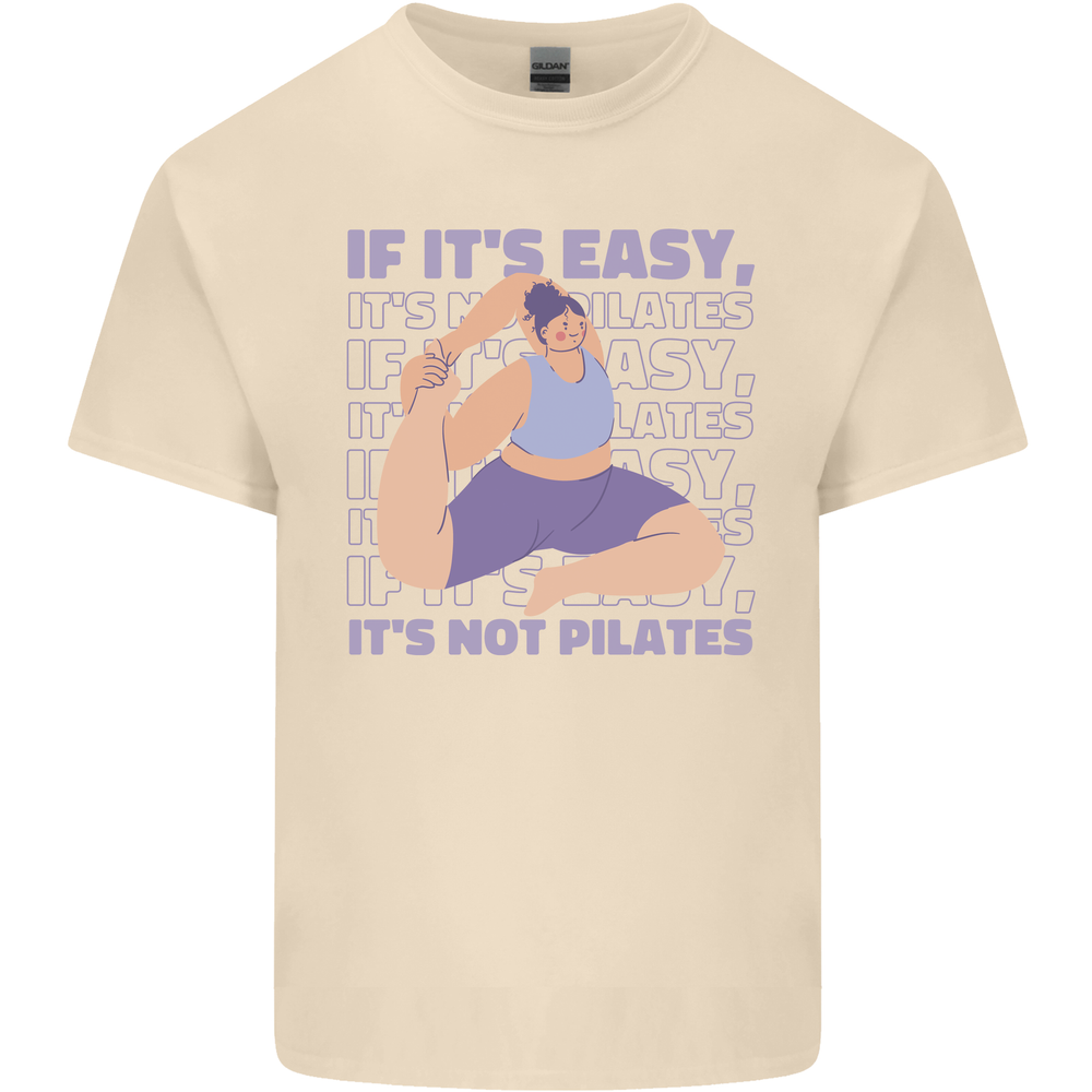 If It's Easy Its Not Pilates Funny Yoga Mens Cotton T-Shirt Tee Top