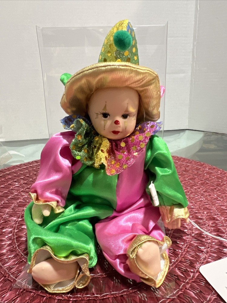 Vintage Megan Classic Treasures Porcelain Clown Figurine Symbolizing Happiness and Love