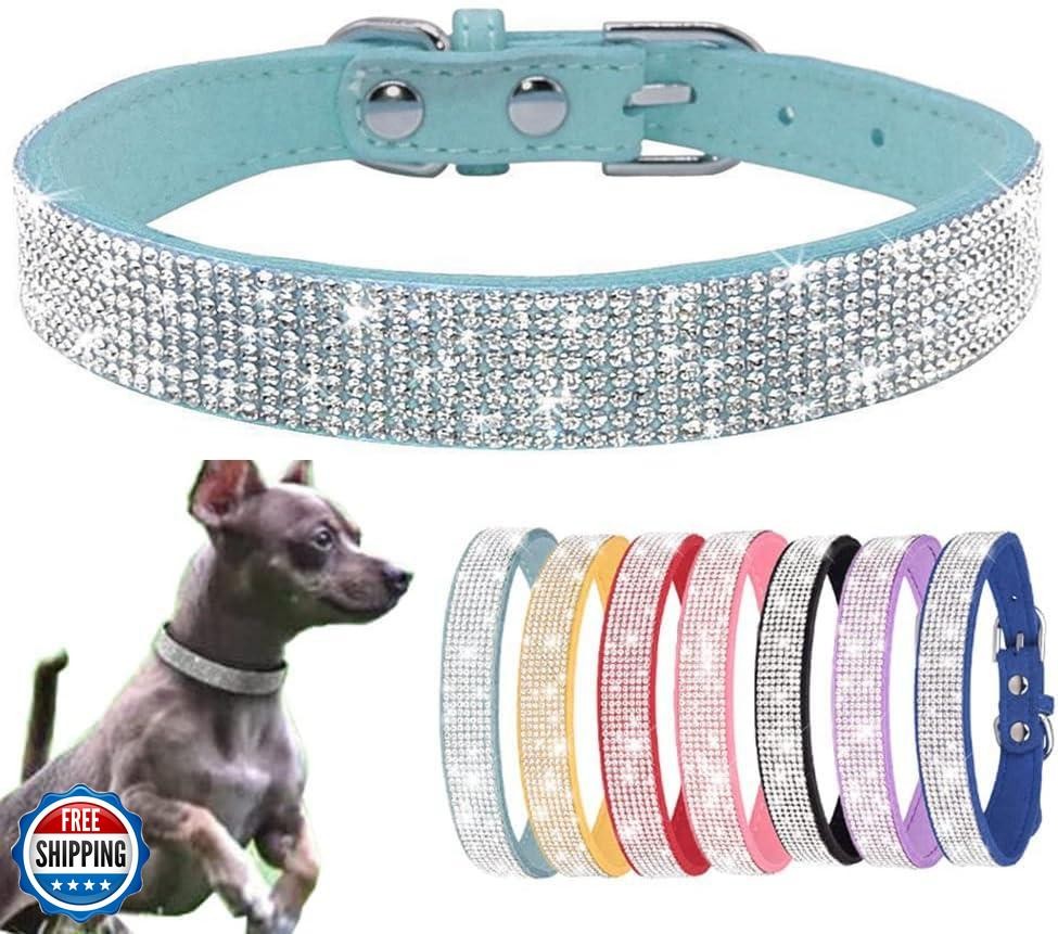 Sparkling Rhinestone Crystal Bling Collar for Small Dogs