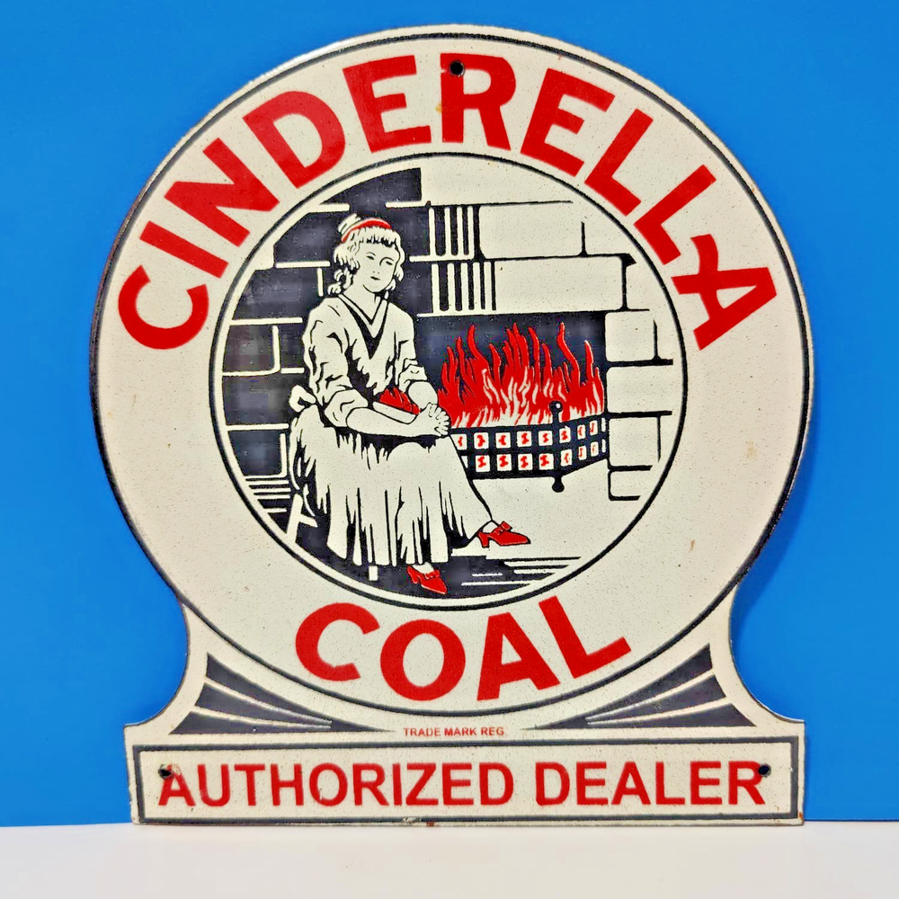 Vintage CINDERELLA COAL Authorised Dealer Porcelain Enamel Sign 9
