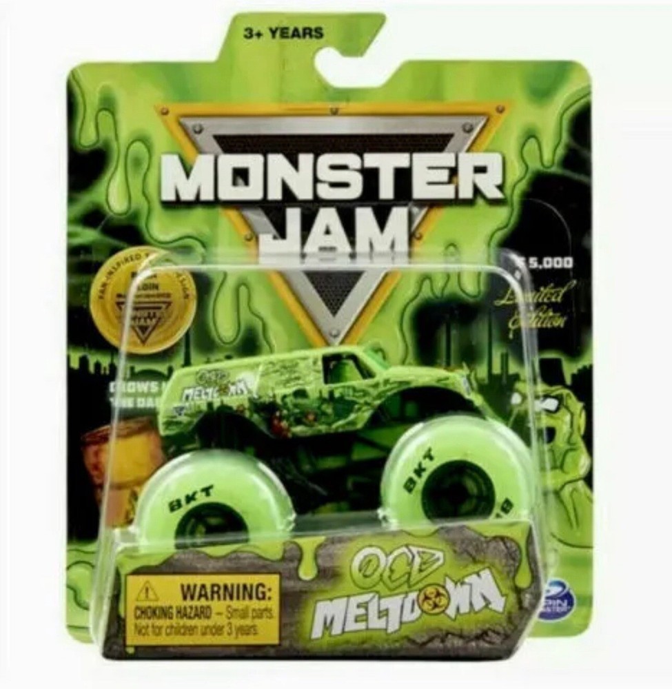 2021 Monster Jam Monster Truck OCD MELTDOWN LIMITED 1/5000 GLOW IN DARK TIRES