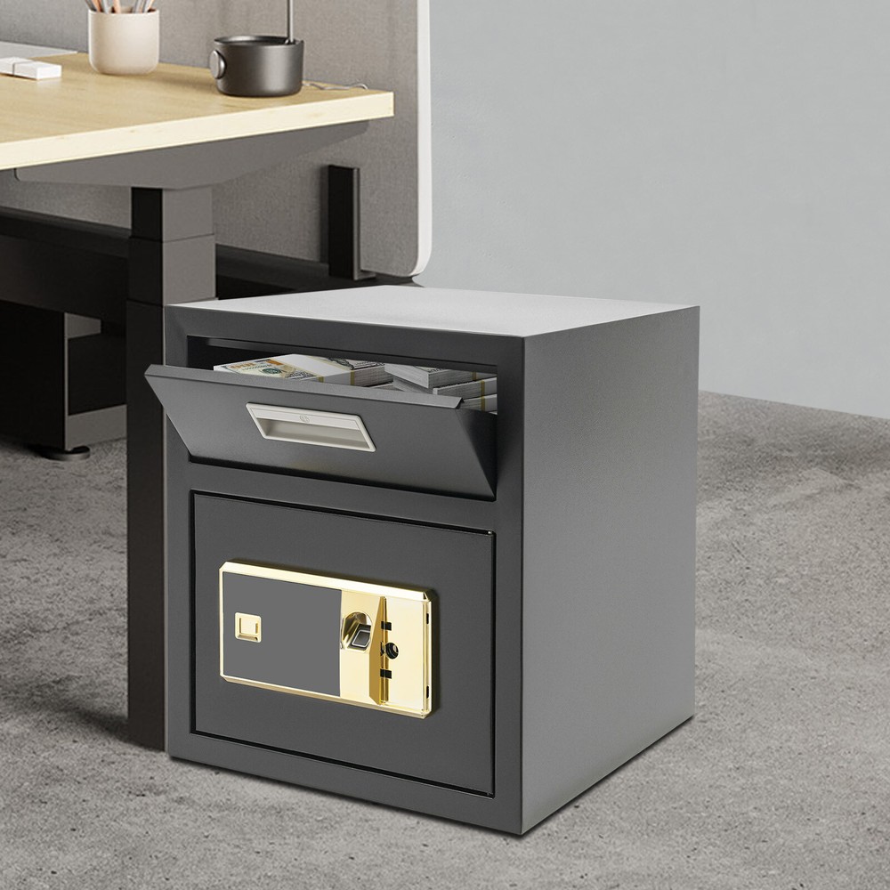 0.64ft3 Black Drop Box Safe for Cash & Mail with Keys