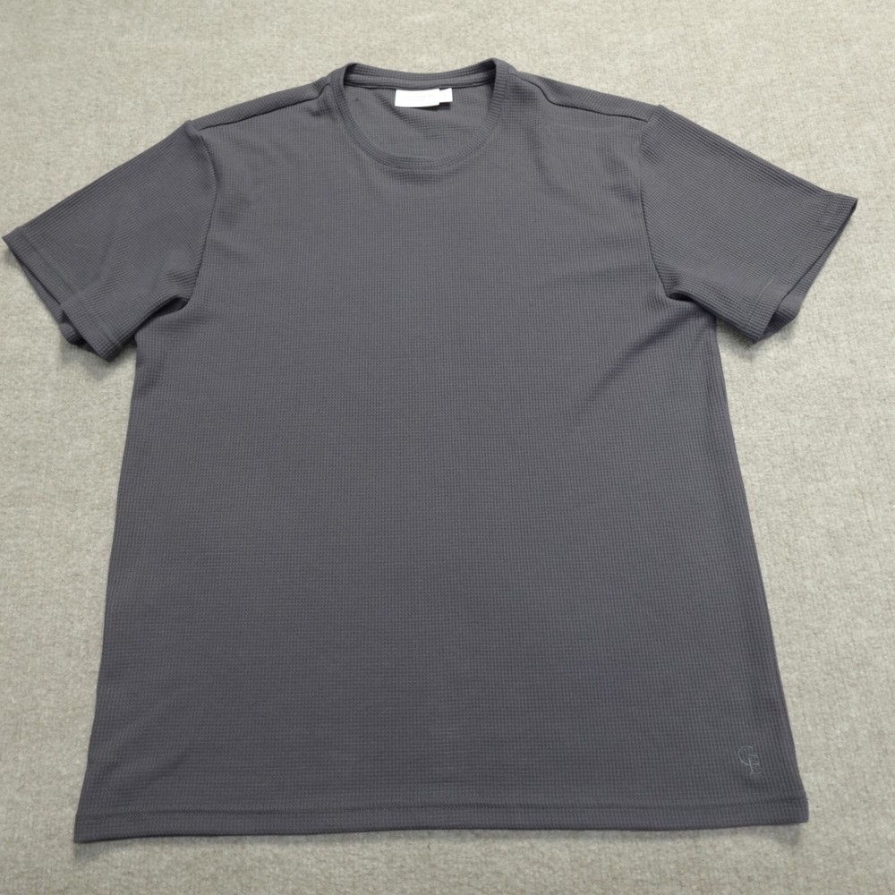 Cozy Earth Mens Medium Gray Waffle Shirt in Soft Graphene Bamboo Fabric