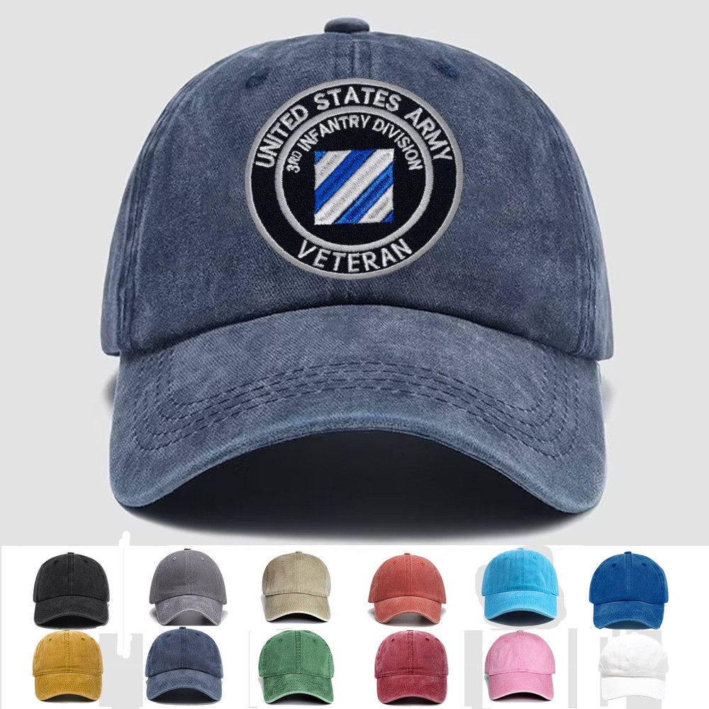 Custom Embroidered Hat US Army 3rd Infantry Division Veteran, Trucker Hat, Gift
