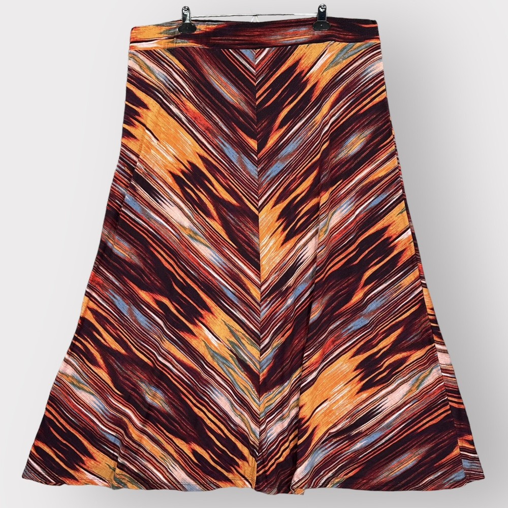 Cato Maxi Skirt Women 24W Multicolor Colorful Boho Print Pull On Stretch K25