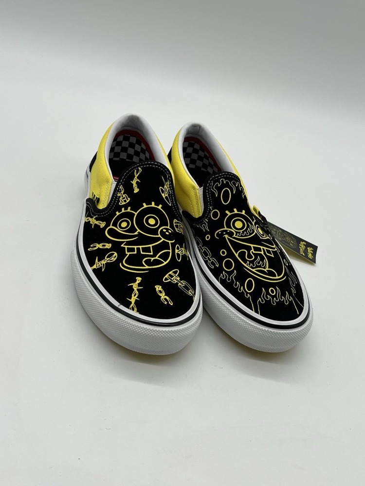 Vans x Spongebob Men 10 Slip-On (Gigliotti) Classic Skateboarding Sneakers Shoes