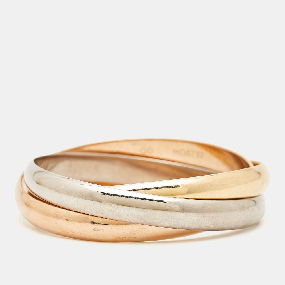 Cartier Trinity 18k White Yellow Rose Gold Bangle Bracelet GD