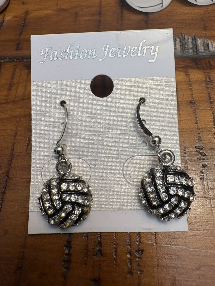 Sparkling Crystal Volleyball Dangle Earrings for Women