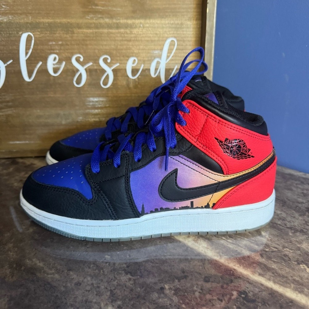 2023 Air Jordan 1 Mid SS PS 'Skyline', Multicolored, Youth’s 6Y US
