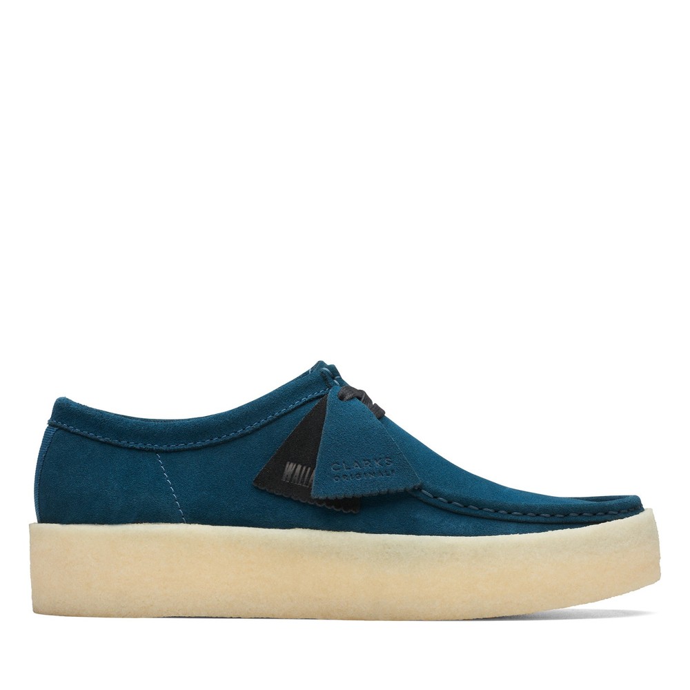 Clarks Wallabee Cup Mens Blue Oxford Casual Lace-Up Shoes 26174036