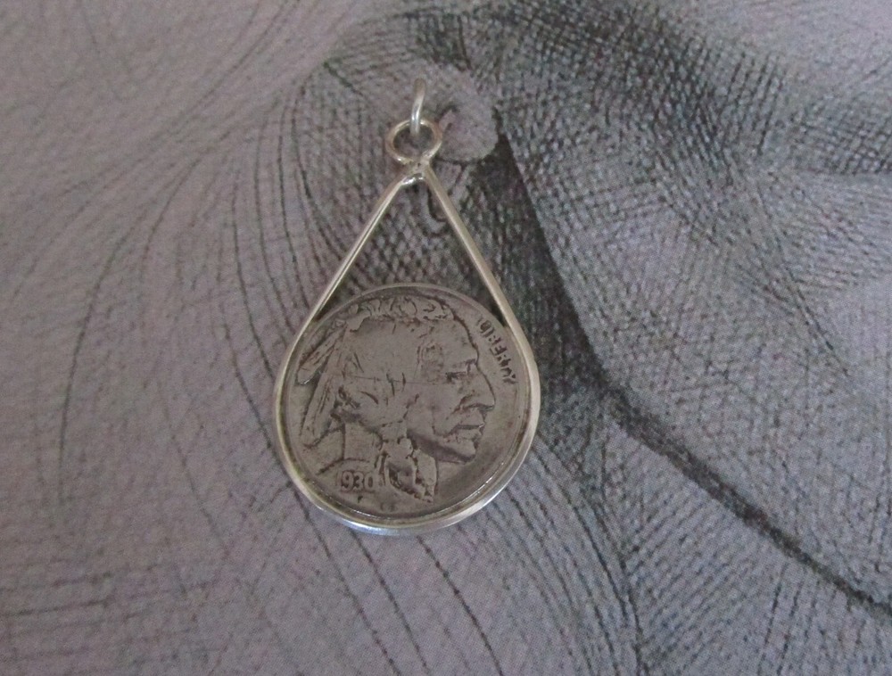 Authentic 1930 Buffalo Nickel Coin-Sterling Silver Earings. Rings Also Available