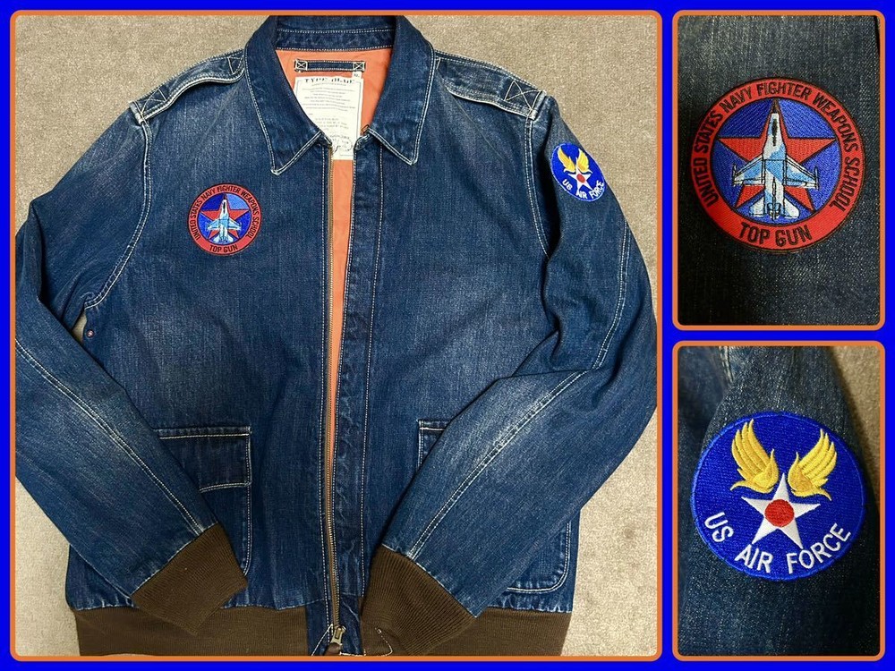 Avirex A2G Jean Blue With Air Force Patch Xl Indigo Denim _#373