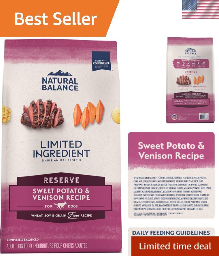 Limited Ingredient Adult Grain-Free Dry Dog Food, Reserve Sweet Potato & Veni...