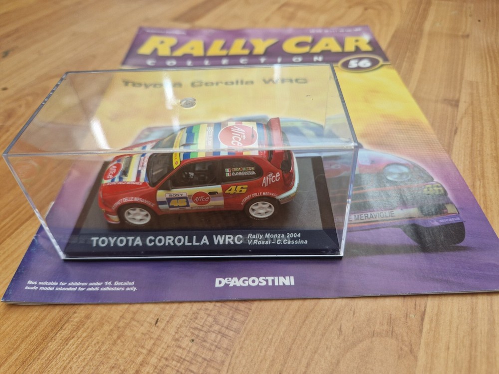 1/43 Toyota Corolla WRC Monza Rally 2004 - Valentino Rossi Edition with Magazine