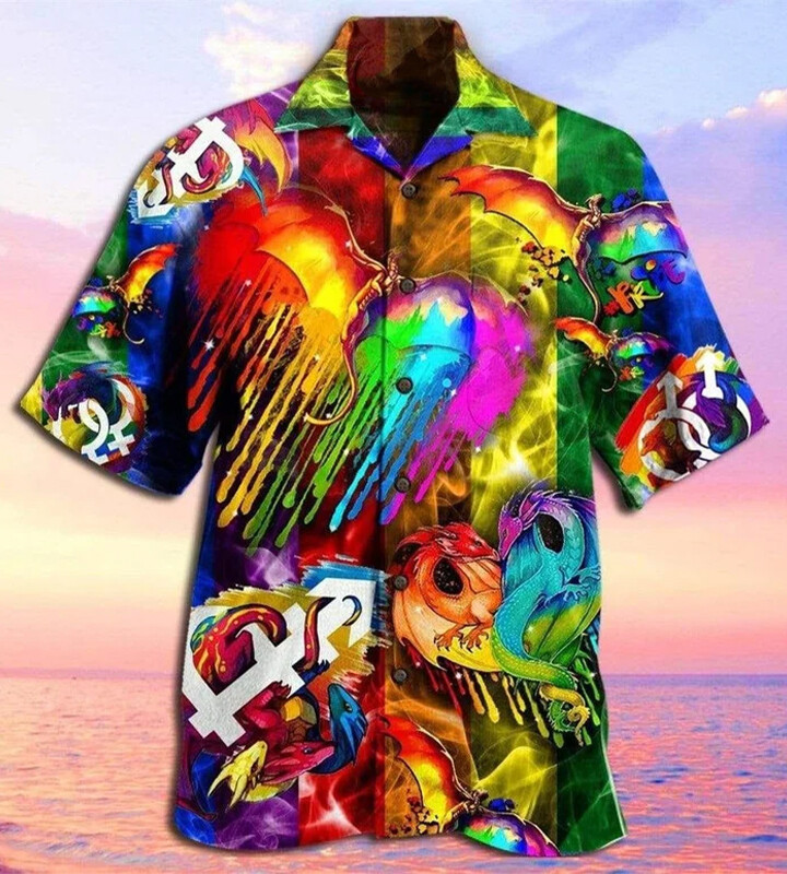 LGBT Dragon Colorful Hawaiian Shirt