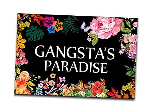 Gangsta's Paradise Flower Doormat Funny Welcome Mat Floor Mat Rug Outdoor