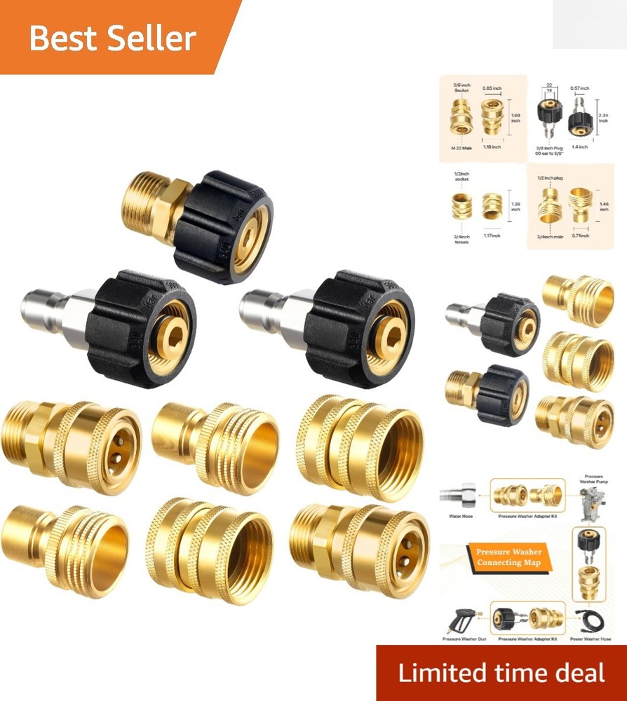 Professional Pressure Washer Quick Connect Adapter Set - Durable 9 Kit Included