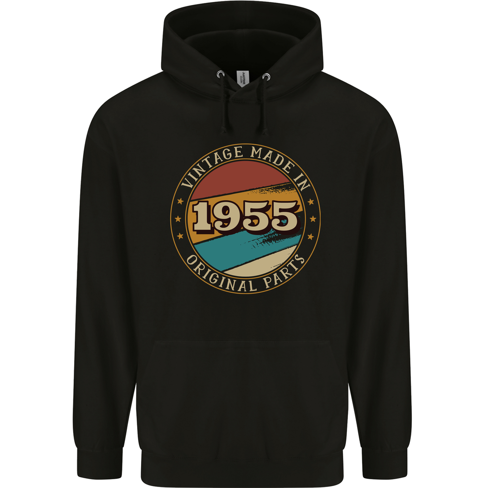 70th Birthday Vintage Made In 1955 Mens 80% Cotton Hoodie