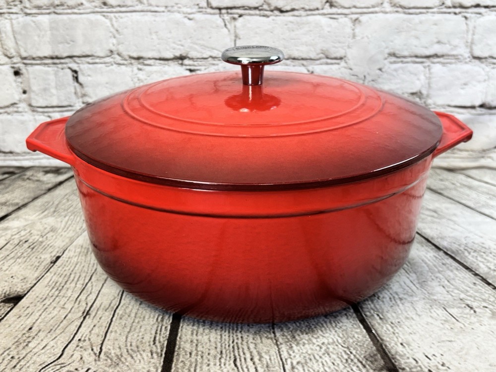 Kirkland Signature 6.5 Qt Red Enameled Cast Iron Dutch Oven Made in France