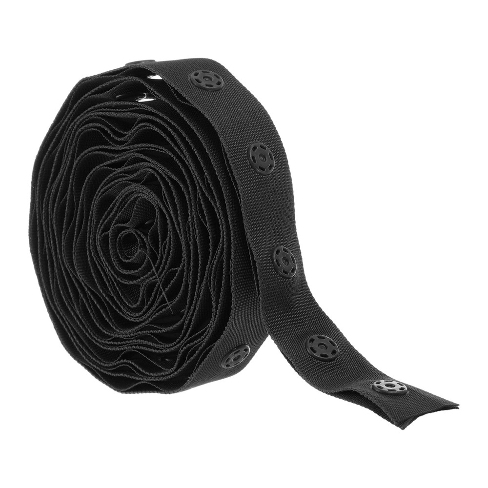 18mm Black Cotton Snap Button Tape Fastener 2 Yard Trim  