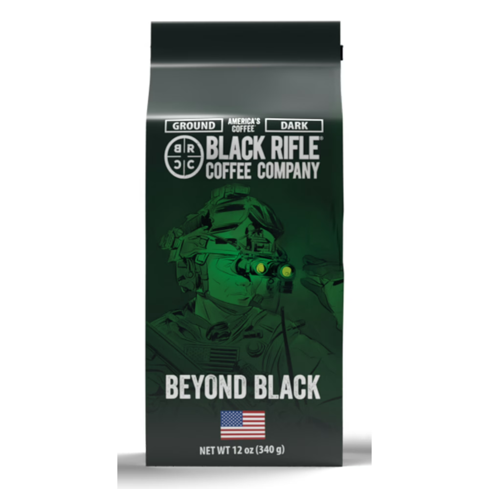 {E15} Black Rifle Coffee Company Beyond Black, Dark Roast, Ground Coffee, 12 oz
