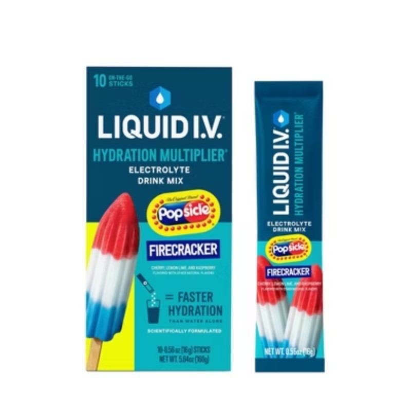 Liquid I.V. Hydration Multiplier Vegan Electrolyte - Popsicle Firecracker - 10ct
