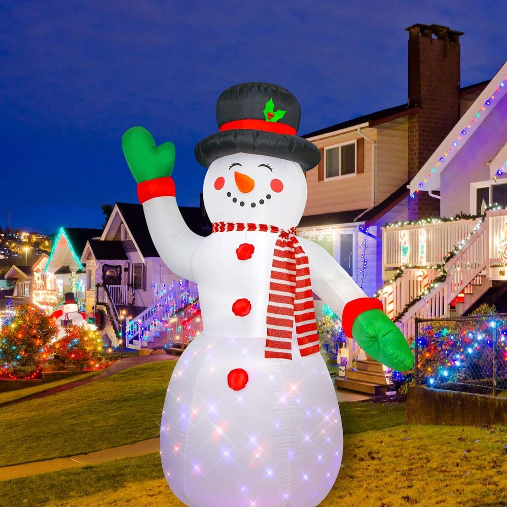 Christmas Snowman Inflatable Lighted Indoor & Outdoor Christmas Yard Decorati...