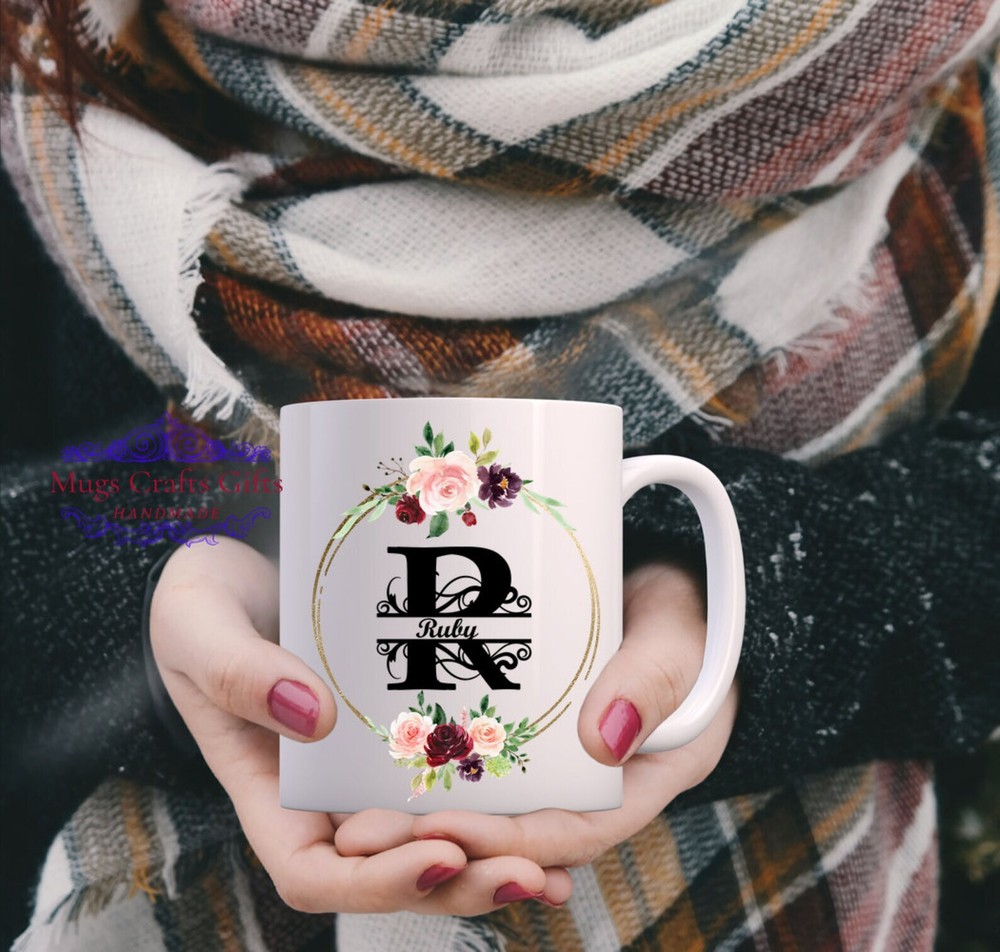 Personalized Initial Mug R Initial Gift Personalized Tea Coffee Gift For Her