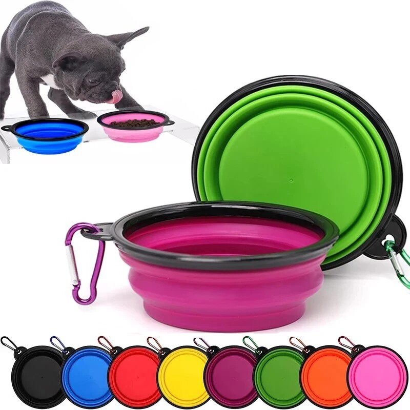 Portable Collapsible Dog Bowl for Food and Water Travel  