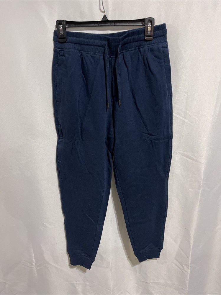 Members Mark Mens Navy Blue Fleece Joggers Small Brand New-image