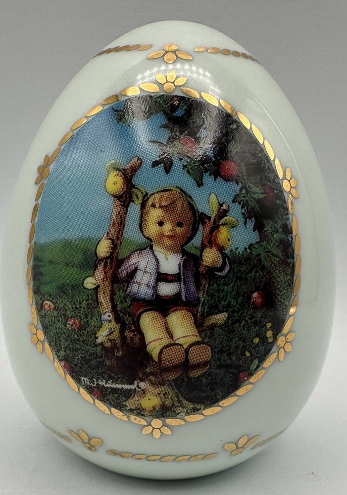 M J Hummel Porcelain Egg Collection Apple Tree Boy Danbury Mint 1993