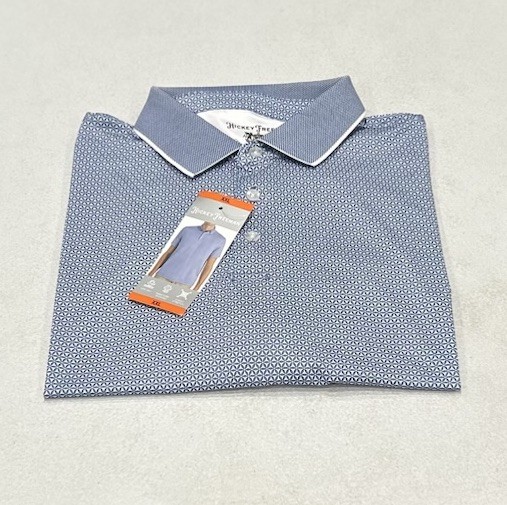 Hickey Freeman Men's Short Sleeve Polo Shirt, Blue, Size XXL