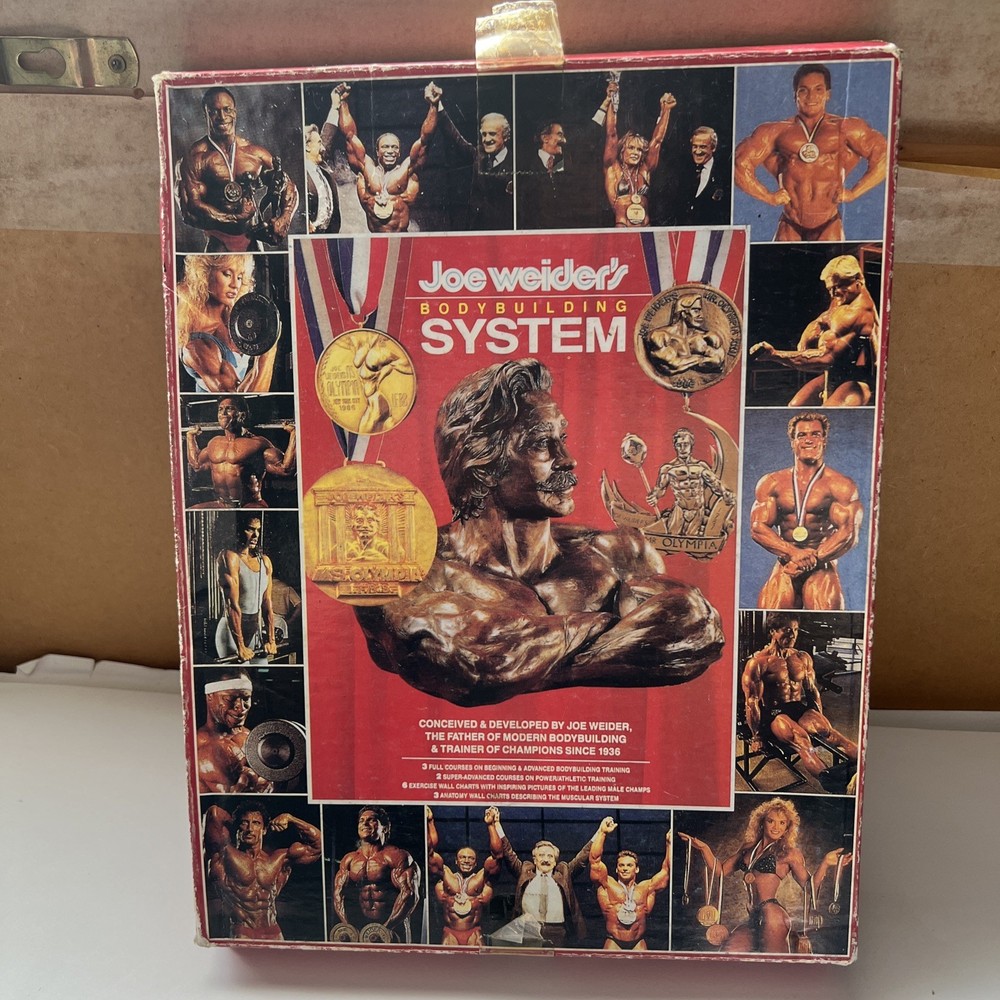 Joe Weider's Bodybuilding System 6 Exercise Chart 3 Muscle Posters 1988 with box
