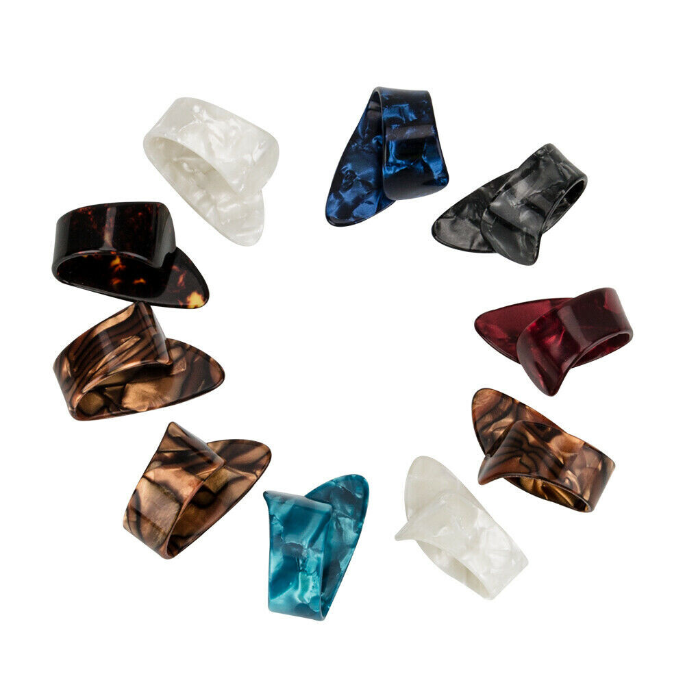 10pc 0.71mm Large Celluloid Guitar Thumb Pick Picks Plectrums Random Color