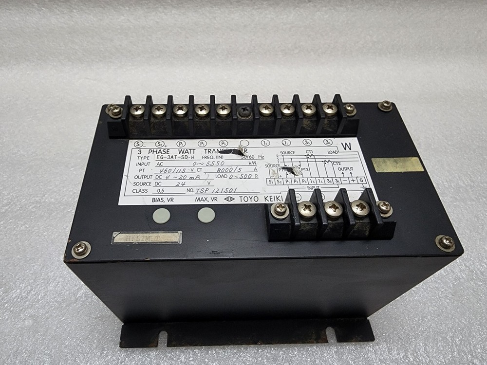 TOYO KEIKI EG-3AT-S-H 3-PHASE WATT TRANSDUCER