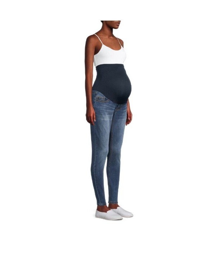 Time and Tru Maternity Skinny Jeans with Comfort Belly Band Medium Wash Size 8-10