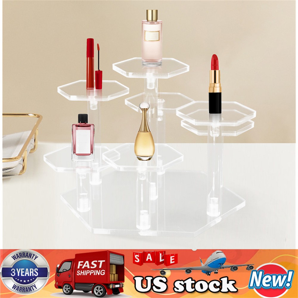 7-Tier Clear Jewelry Cosmetic Holder Acrylic Display Stand Collection Organizer