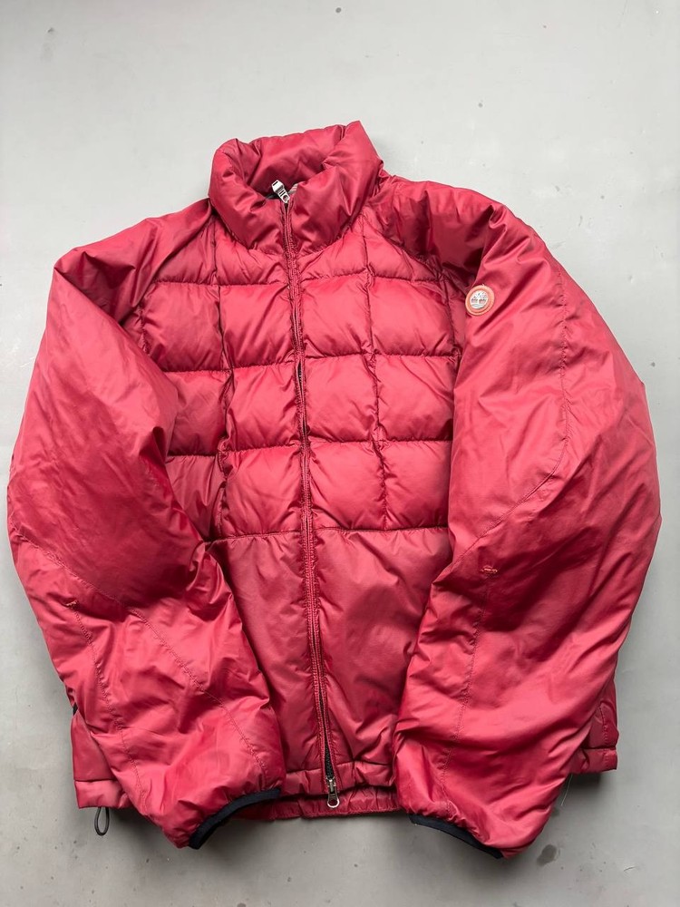 Men's Timberland Packable Puffer Down Jacket - Large - Red - With Carry Bag