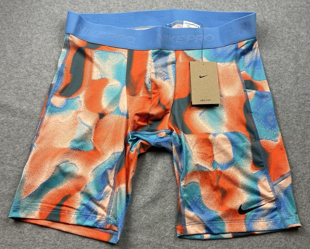 Nike Pro Dri-Fit Training Men’s Tight Shorts HQ0223-664 Coral Blue Size XL NWT