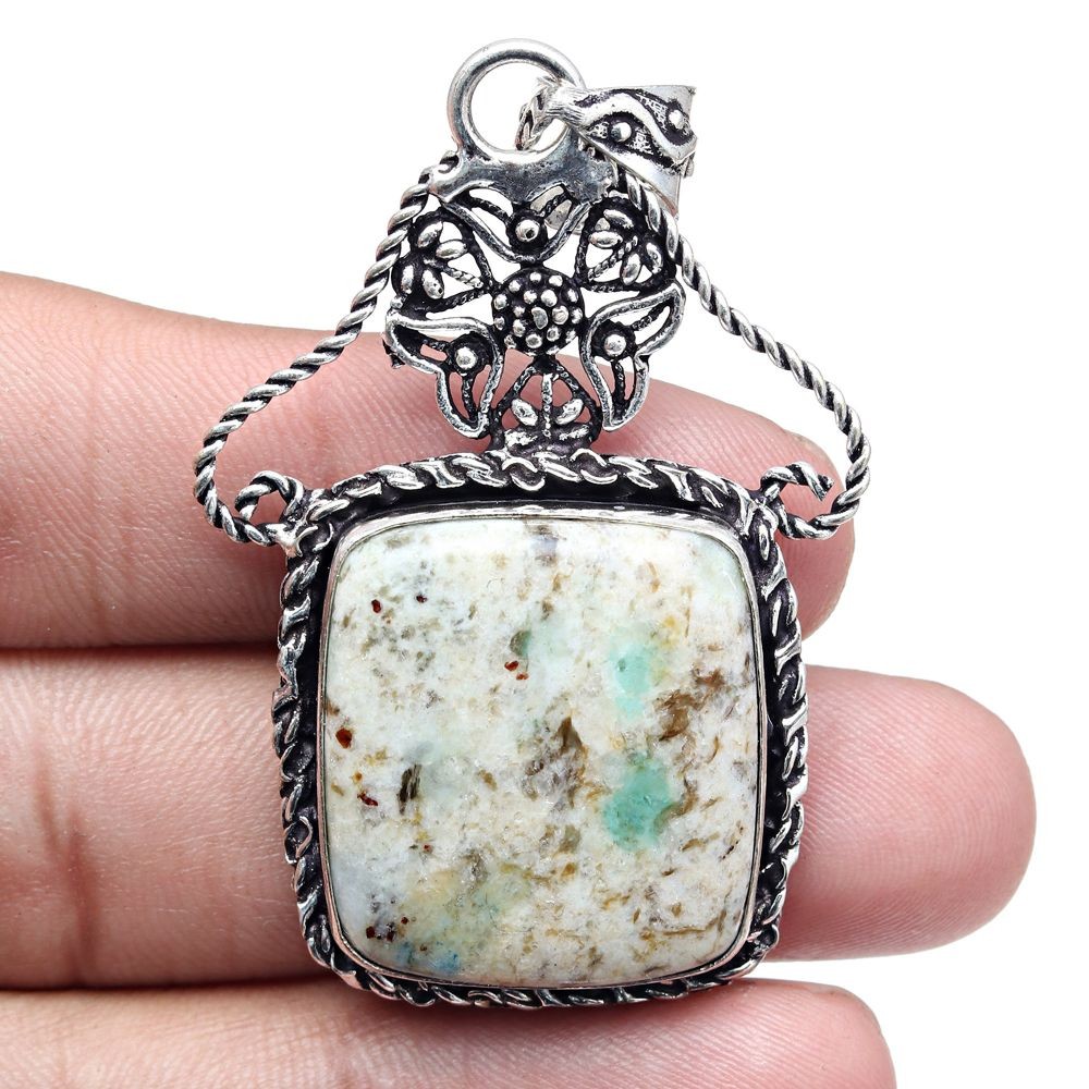 K2 Jasper Gemstone Necklace Handmade Jewelry Gift For Women 2.25 Inch