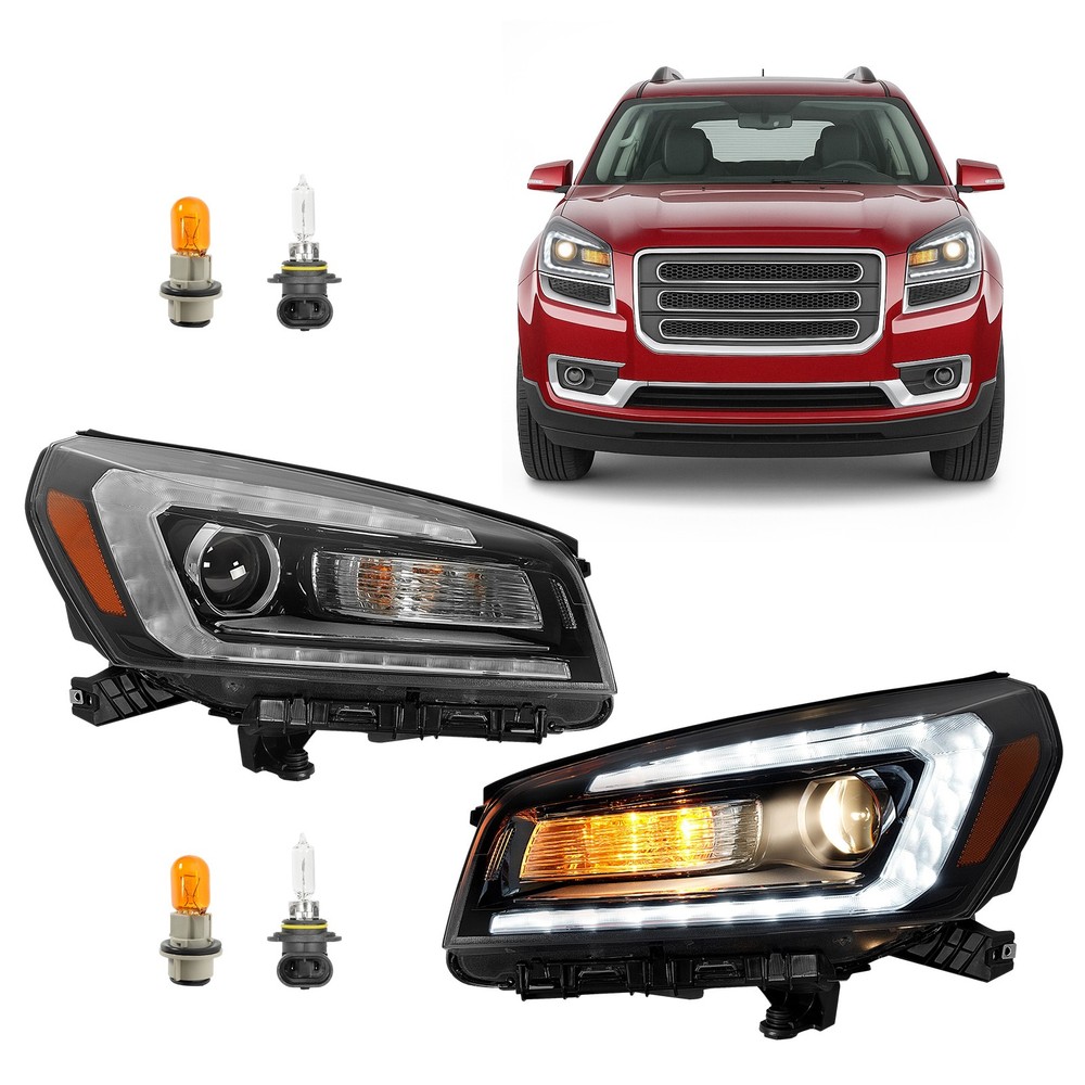 Projector Headlights Assembly w/ LED DRL For GMC Acadia Limited 2013-2016 17