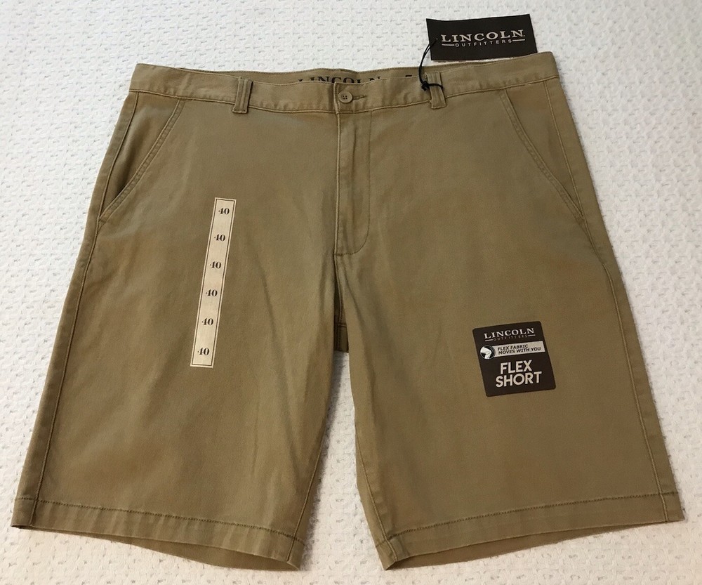 Lincoln Outfitters Shorts Mens Size 42 Relaxed Fit Flex Twill Khaki Tan LO5893